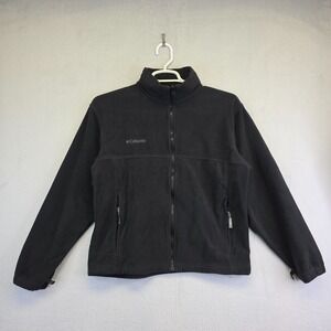 Columbia Jacket Mens M Black Mock Neck‎ Fleece Inerchange Soft Comfort Hiking